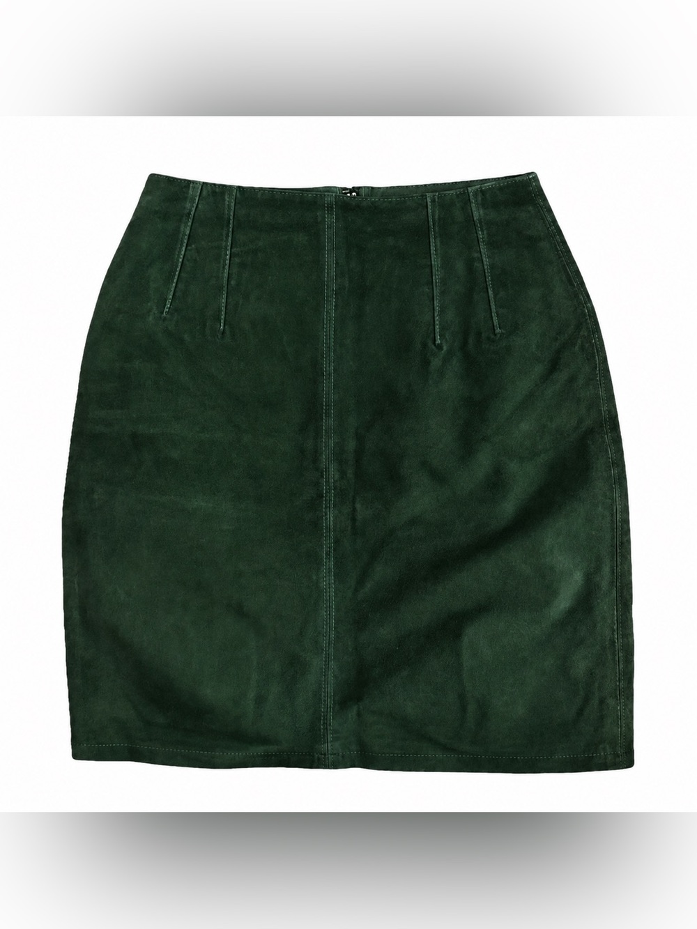 NWOT Vintage 90s The Limited Green Suede Leather Mini Skirt Size 6